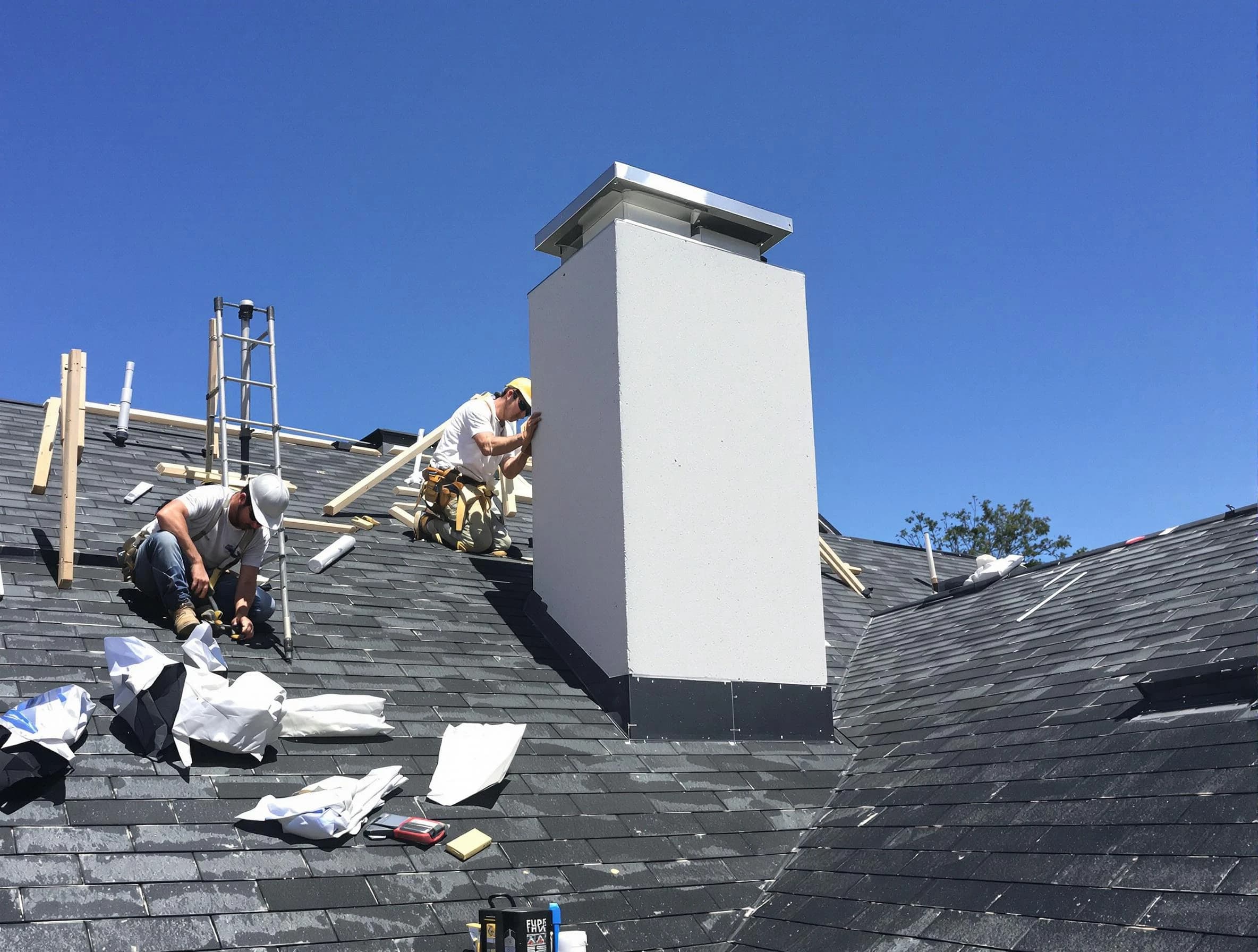 Birmingham Chimney Sweep crew installing a new chimney in Birmingham, AL