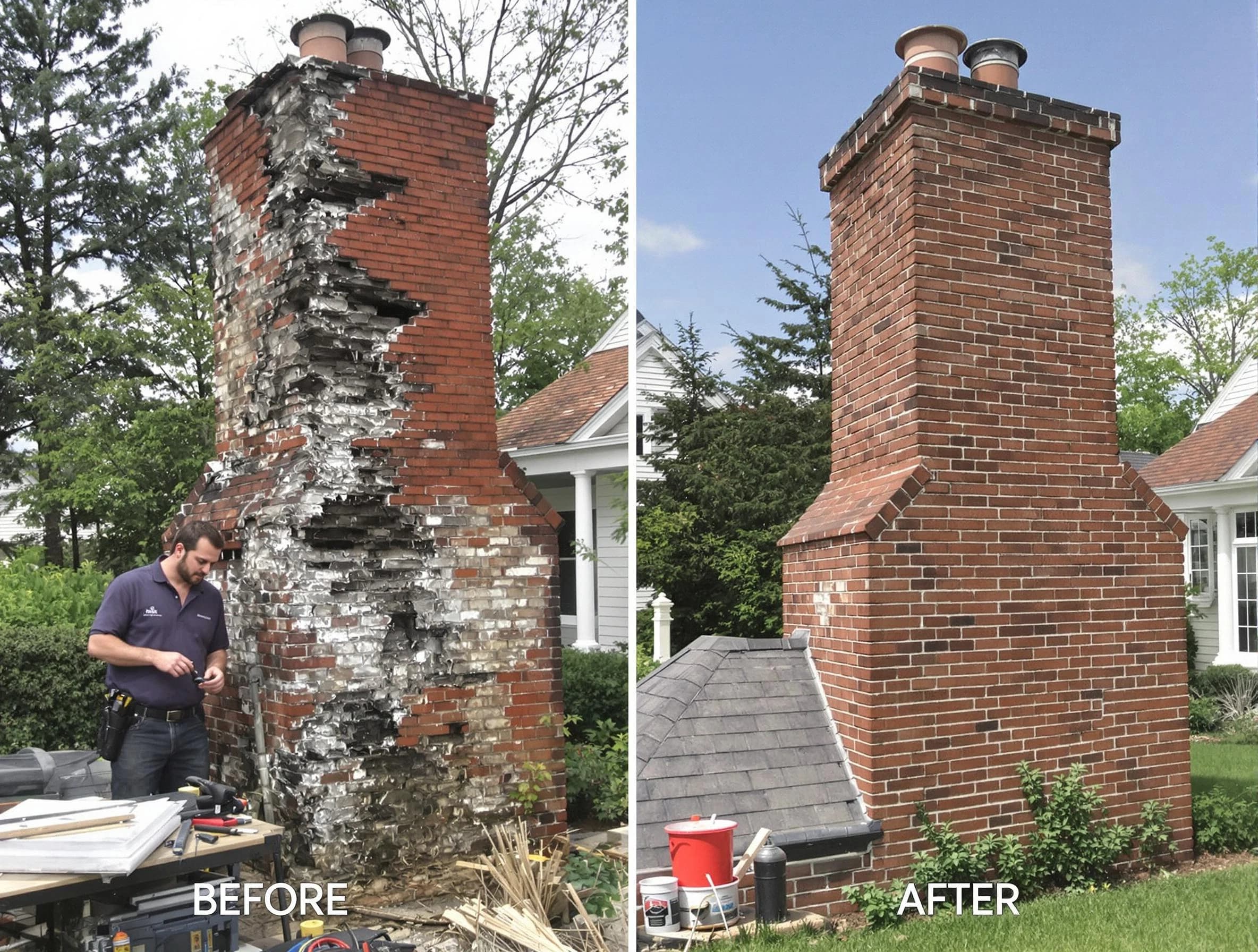 Birmingham Chimney Sweep performing a full chimney restoration in Birmingham, AL