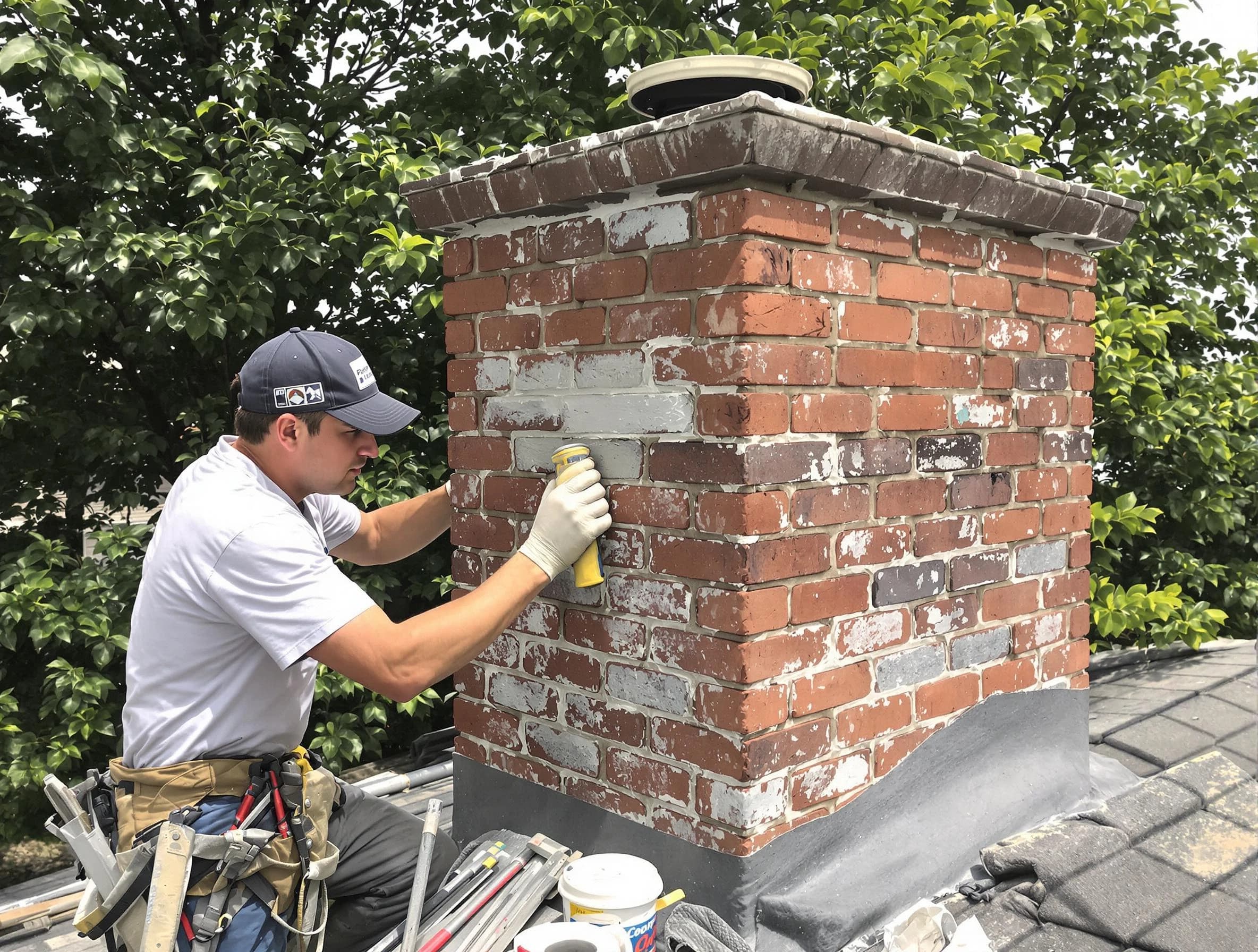 Birmingham Chimney Sweep restoring an aging chimney in Birmingham, AL