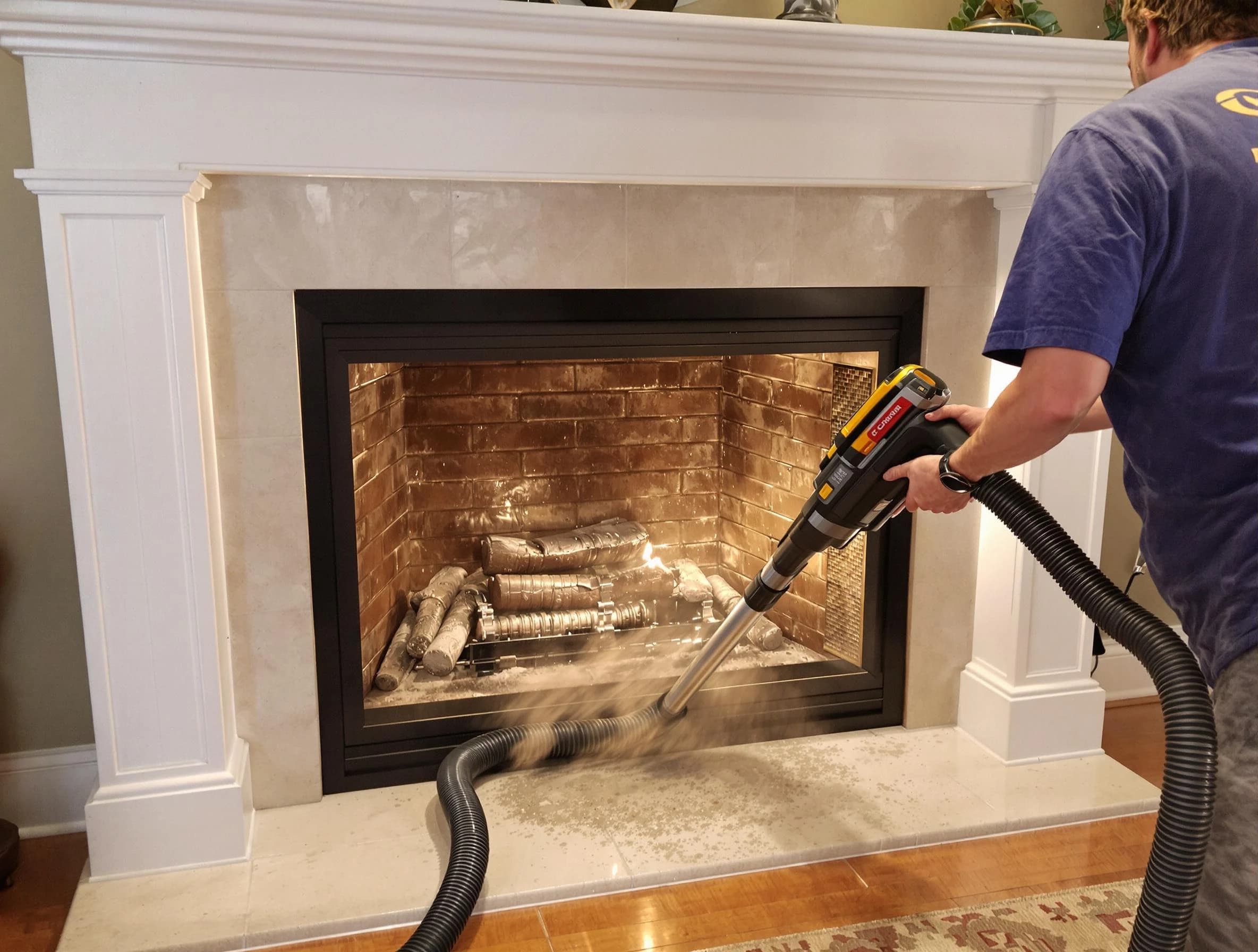 Fireplace cleaning performed by Birmingham Chimney Sweep in Birmingham, AL