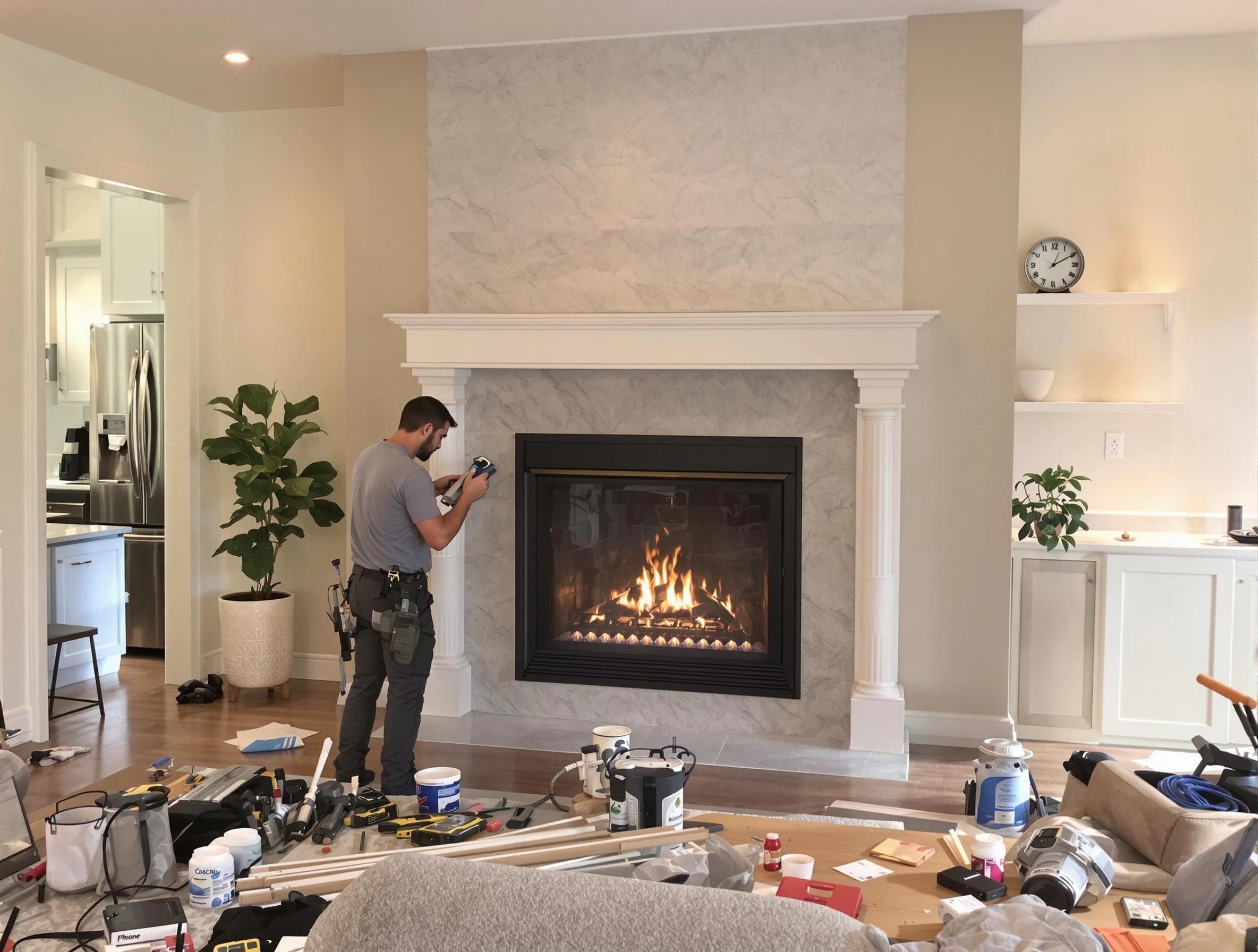 Newly installed fireplace by Birmingham Chimney Sweep in Birmingham, AL