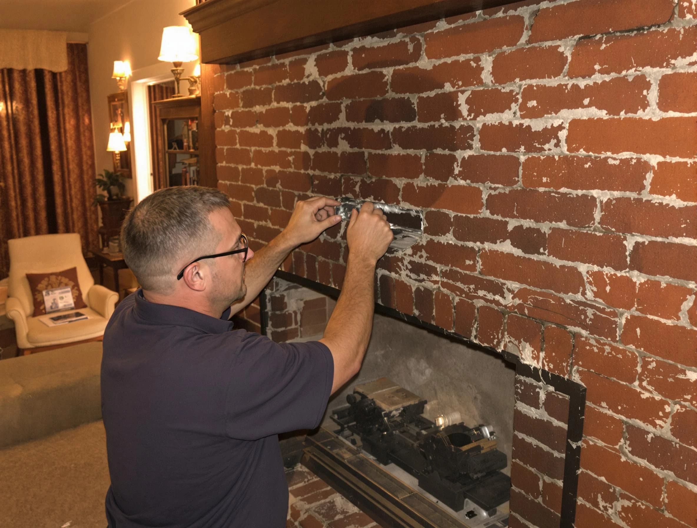 Birmingham Chimney Sweep expert fixing a fireplace in Birmingham, AL