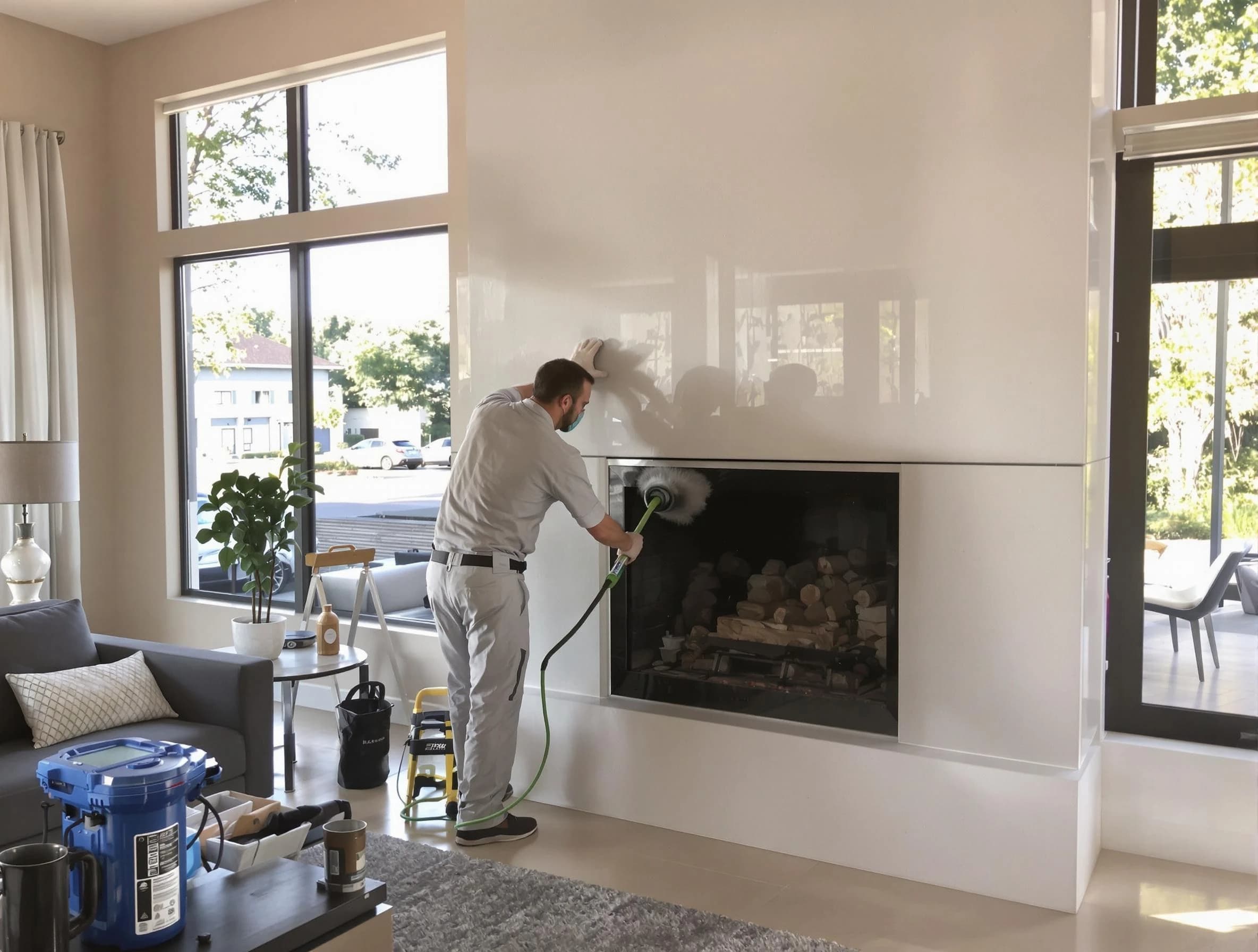 Birmingham Chimney Sweep performing thorough soot removal in Birmingham, AL