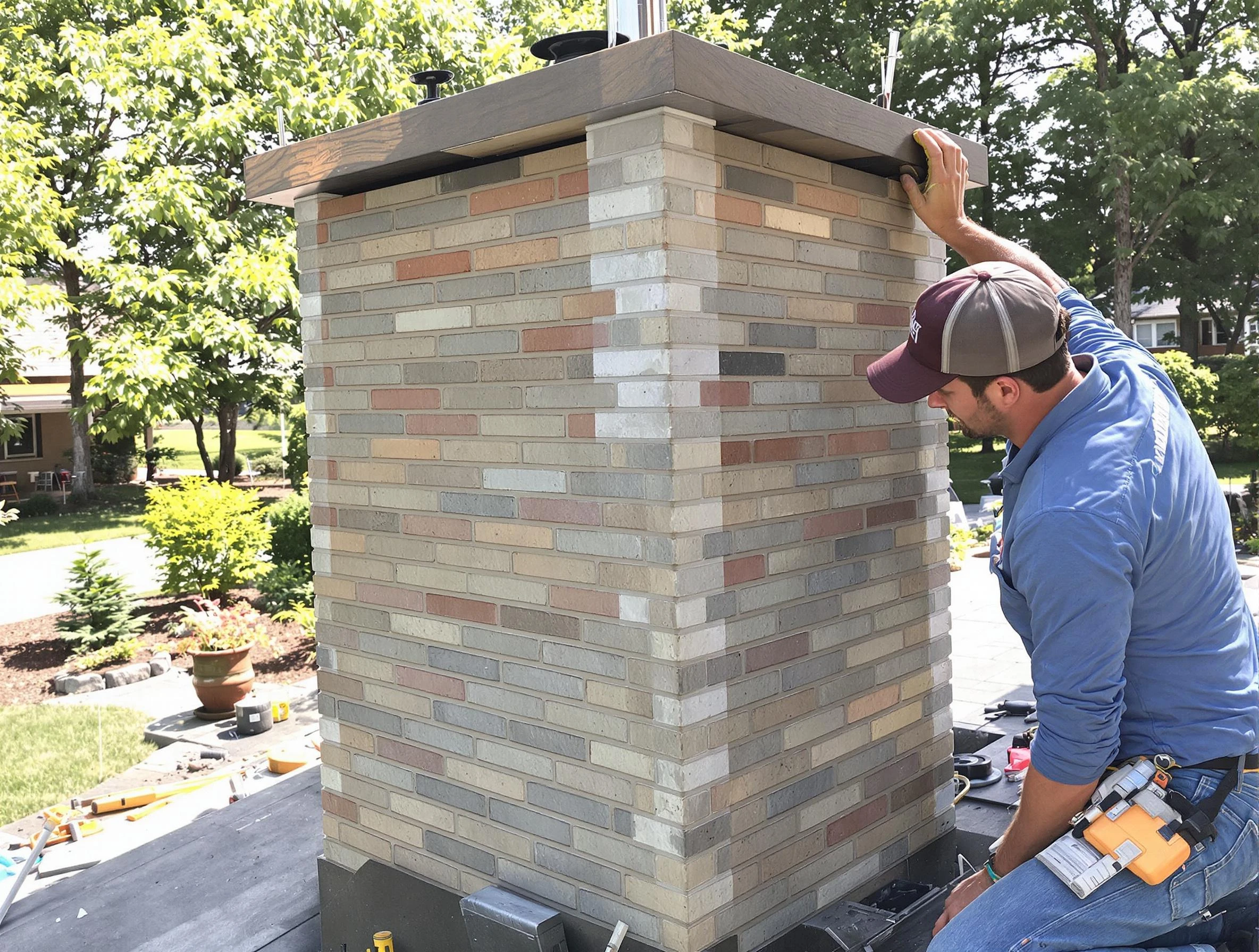 Birmingham Chimney Sweep completing a modern chimney remodel in Birmingham, AL