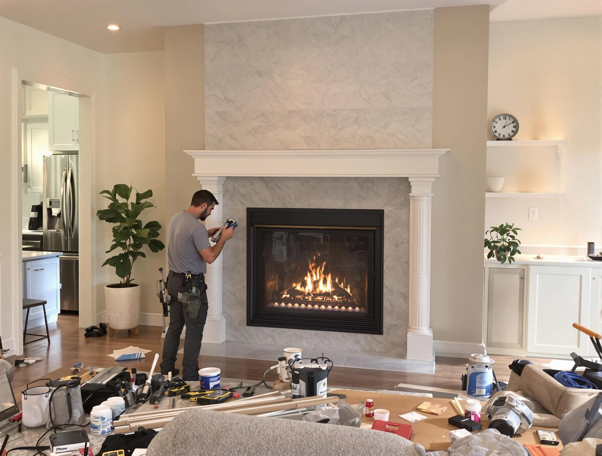 Newly installed fireplace by Birmingham Chimney Sweep in Birmingham, AL